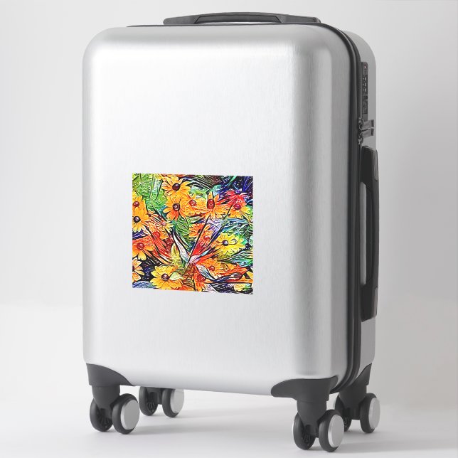 Painted Wildflowers Artsy Large Sticker (Suitcase)