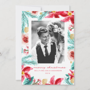 PAINTED WINTER BOTANICAL christmas greeting card