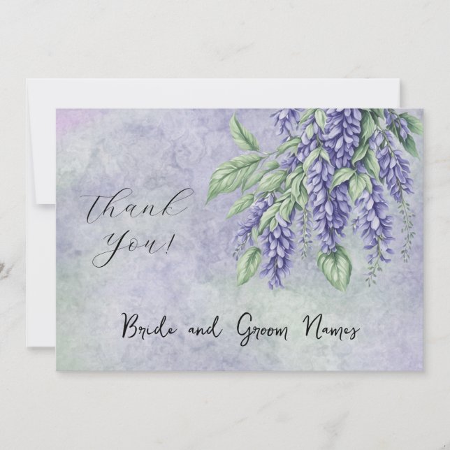 Painted Wisteria Add Photo Thank You Cards (Front)