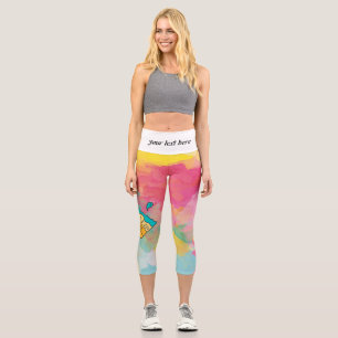 painted with a brush capri leggings