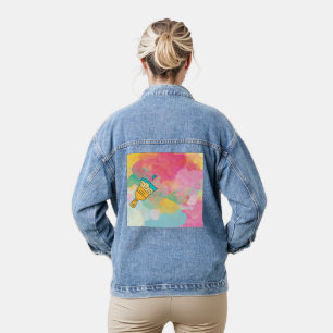 painted with a brush denim jacket