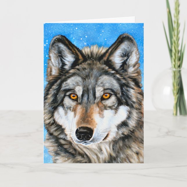 Painted Wolf Christmas Cards (Front)