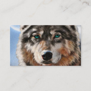 Painted Wolf in Moonlight Business Card