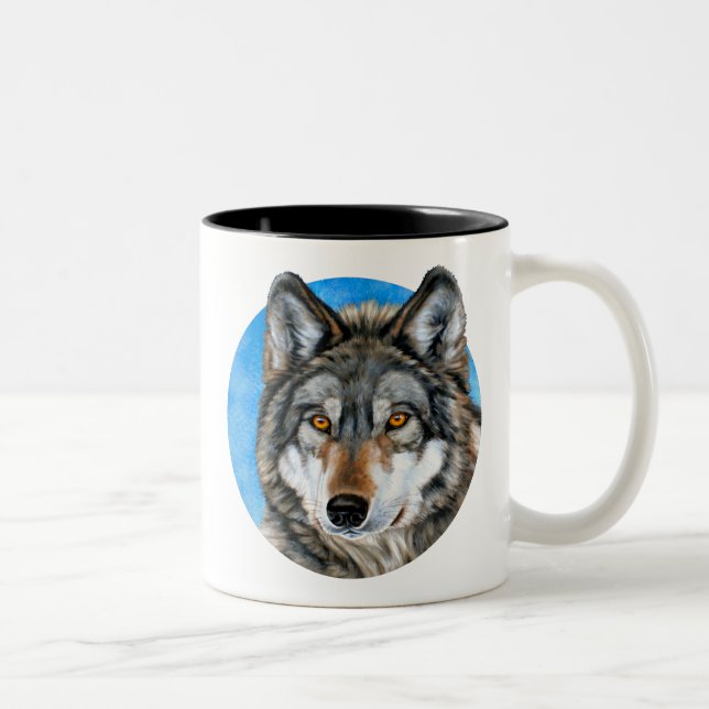 Painted Wolf Two-Tone Coffee Mug (Right)