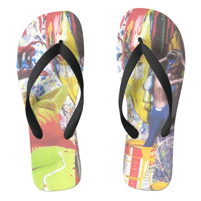 painted women flip flops (Footbed)