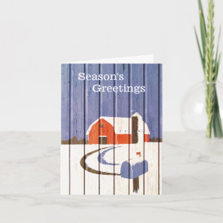 Painted Wood Look Holiday Greeting Card