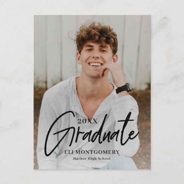 Painted Word Editable Colour Graduation Postcard (Front)