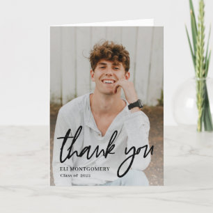 Painted Word Editable Colour Photo Thank You Card