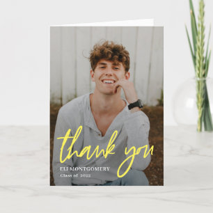 Painted Word Editable Colour Photo Thank You Card