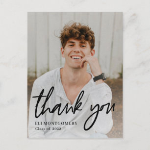Painted Word Editable Colour Thank You Postcard