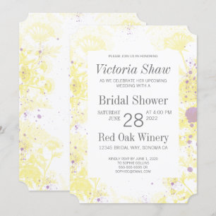 Painted Yellow Flowers Bridal Shower Invitation