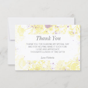 Painted Yellow Flowers Thank You Card