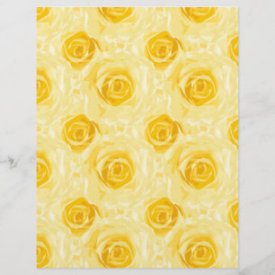 Painted Yellow Roses Arts & Craft Scrapbook Paper
