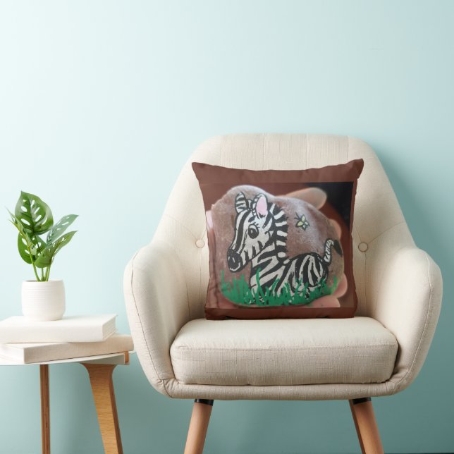 Painted Zebra Rock Cushion (Chair)