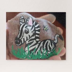 Painted Zebra Rock Jigsaw Puzzle