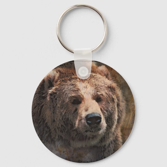 PaintedGrizzly Key Ring (Front)