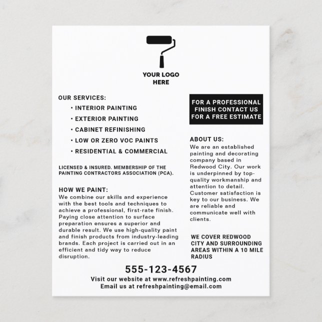 Painter and Decorator Add Your Logo Modern Flyer (Front)