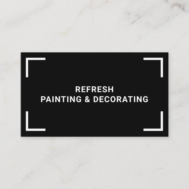 Painter and Decorator Modern Simple Black Business Card (Front)