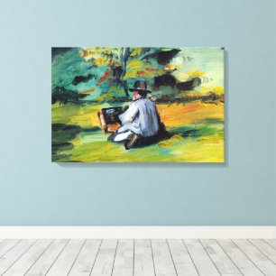 Painter at Work by Paul Cezanne, Vintage Fine Art Canvas Print
