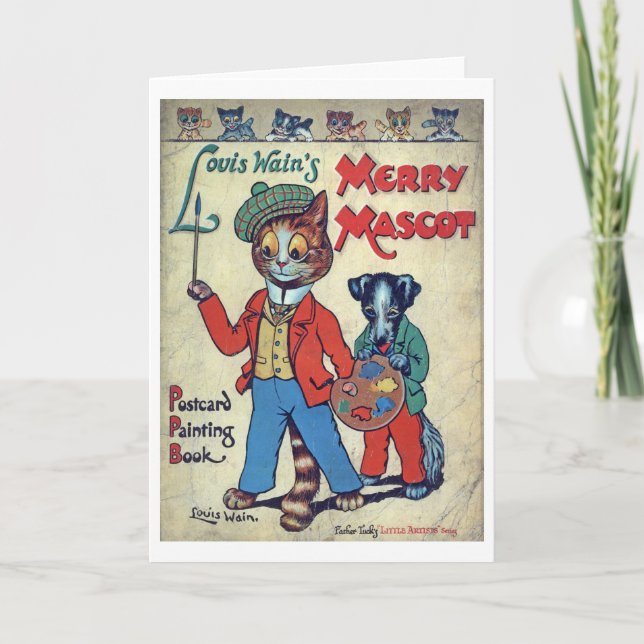 Painter Cat, Louis Wain Card (Front)