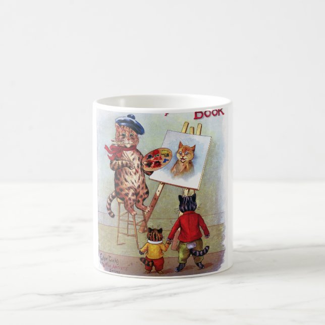 Painter Cat, Louis Wain Coffee Mug (Center)