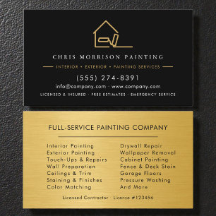 Painter Contractor Metallic Gold Business Card