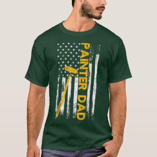 Painter Dad American Flag Patriotic House painter T-Shirt