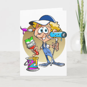 Painter decorator Cartoon mascot Card