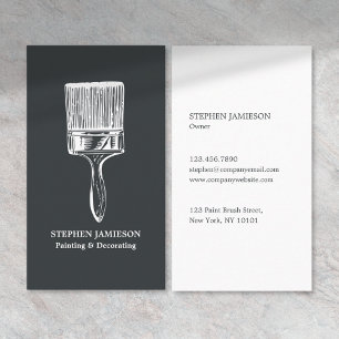 Painter & Decorator Minimal Charcoal Grey White Business Card