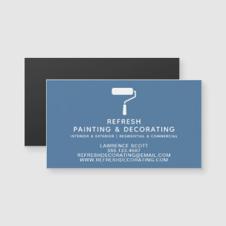 Painter & Decorator Navy Magnetic Business Card
