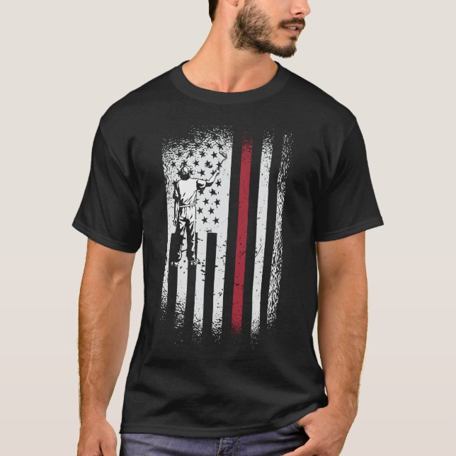 Painter Decorator Painter American Flag American T-Shirt (Front)