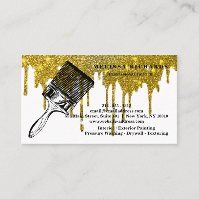 Painter Gold Drip Business Card (Front)