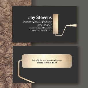 Painter Gold Paint Roller Black Business card