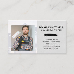 Painter Holding Brush   Contract Worker Business Card