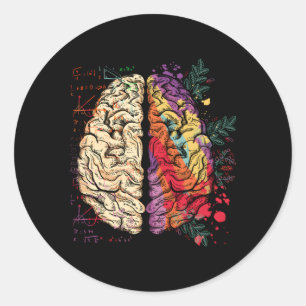 Painter Neuroscience Colorful Hu Brain Classic Round Sticker