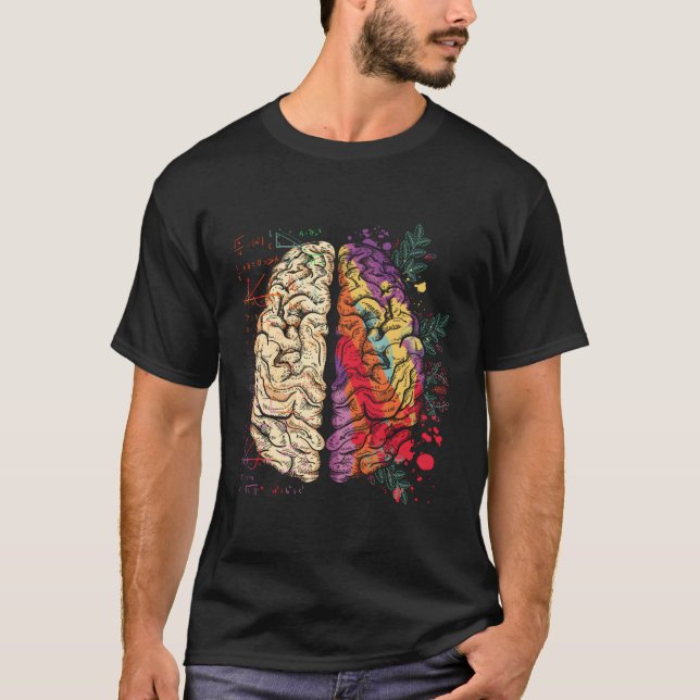 Painter Neuroscience Colourful Hu Brain T-Shirt (Front)