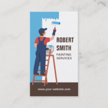Painter on Ladder Painting Service Business Card