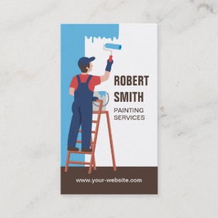 Painter on Ladder Painting Service Business Card