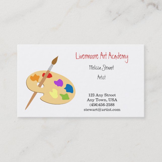 Painter or Artist Paint Brush Business Cards (Front)