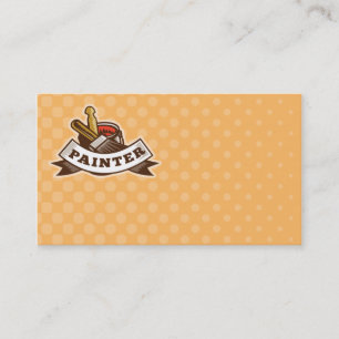 painter paint brush stirrer tin can scroll business card