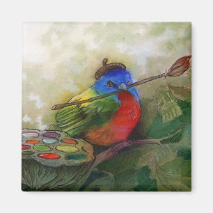 Painter Painted Bunting Bird Magnet