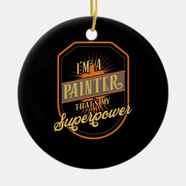 Painter Painting Ceramic Tree Decoration (Front)