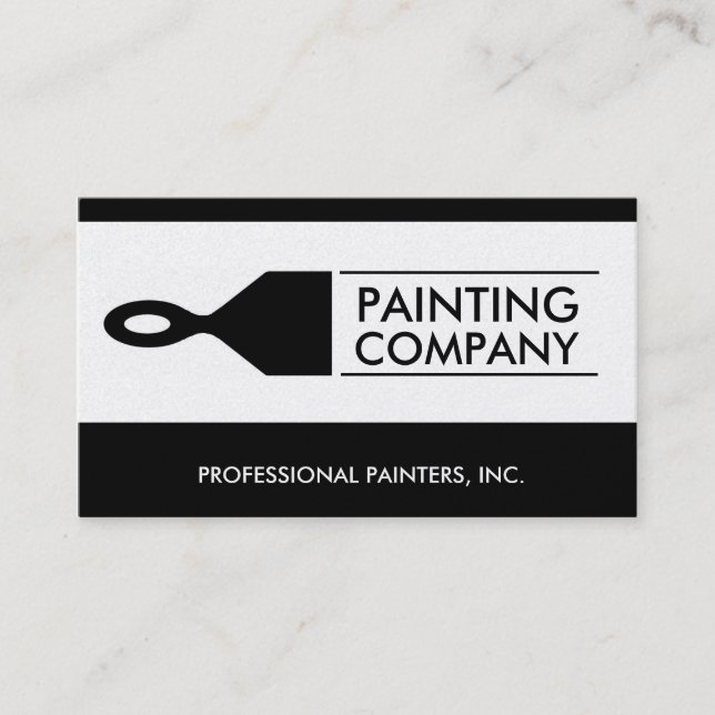 Painter Painting Contractor Paint Brush Gold Paper Business Card (Front)