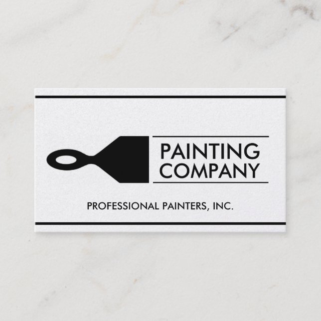 Painter Painting Contractor Paint Brush Gold Paper Business Card (Front)