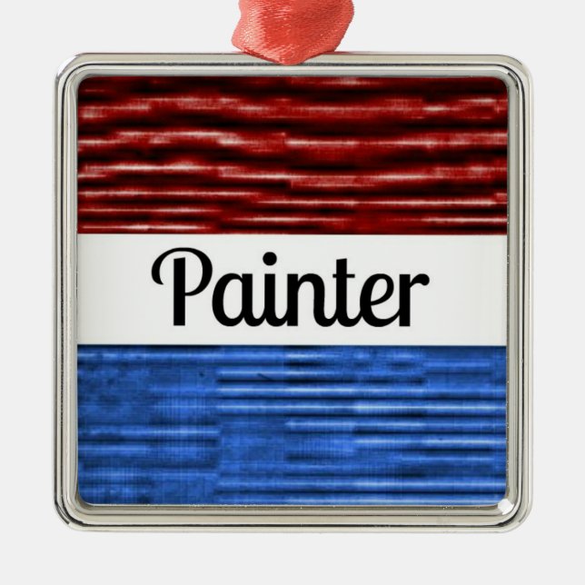 Painter Patriotic Christmas Ornament (Front)