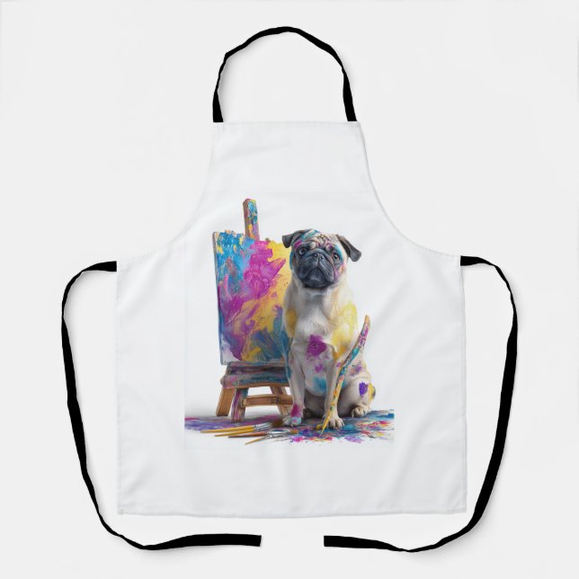 Painter Pug � Abstract Art Dog Apron (Front)