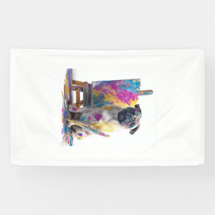 Painter Pug � Abstract Art Dog Banner