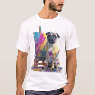 Painter Pug � Abstract Art Dog T-Shirt