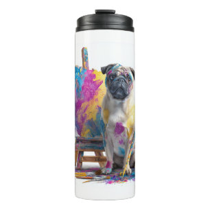 Painter Pug – Abstract Art Dog Thermal Tumbler