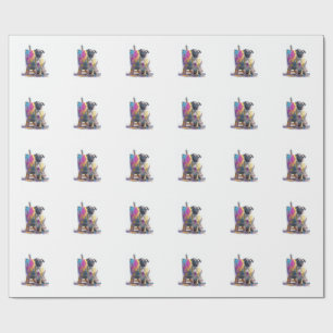 Painter Pug � Abstract Art Dog Wrapping Paper